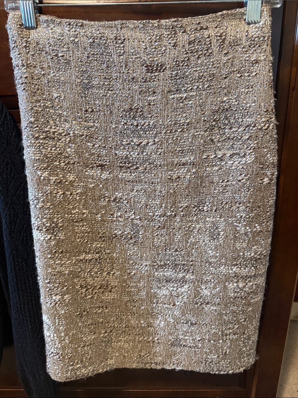 Beautiful Herve Ledger Textured Beige Tweed Pencil Skirt